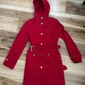 London Fog Crimson Hooded Coat